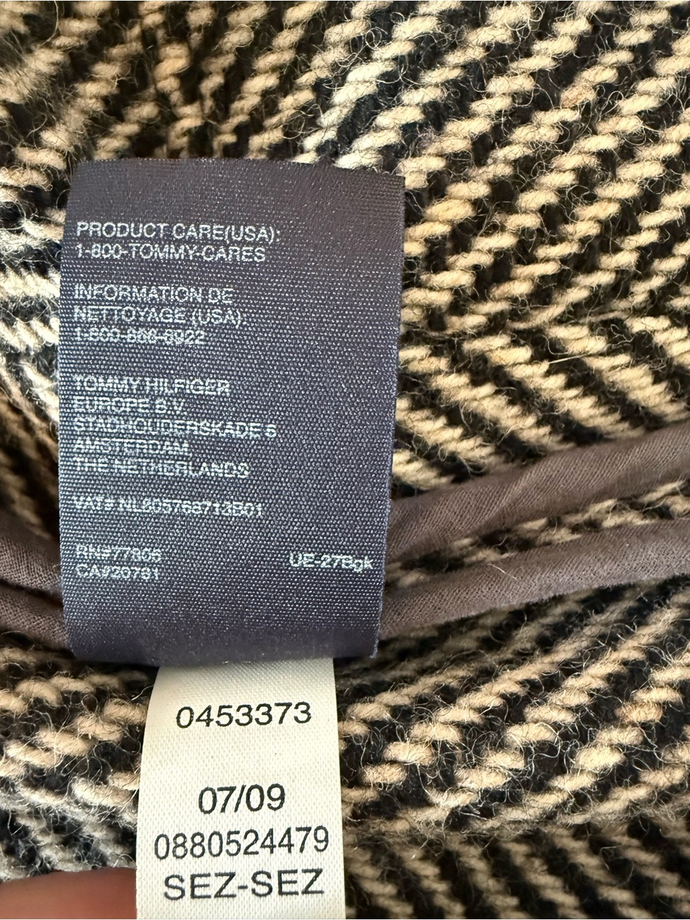 Tommy Hilfiger Herringbone Wool Duffle Coat Toggle Hooded Winter Jacket Size Med - Picture 5 of 11